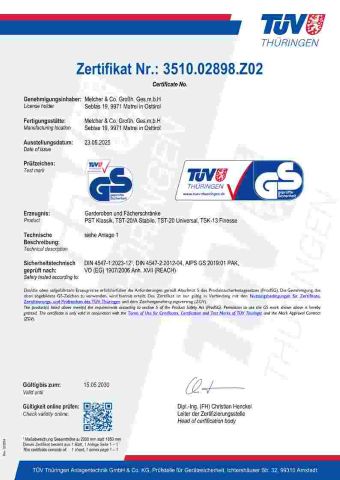 TÜV Zertifikat Schranksysteme